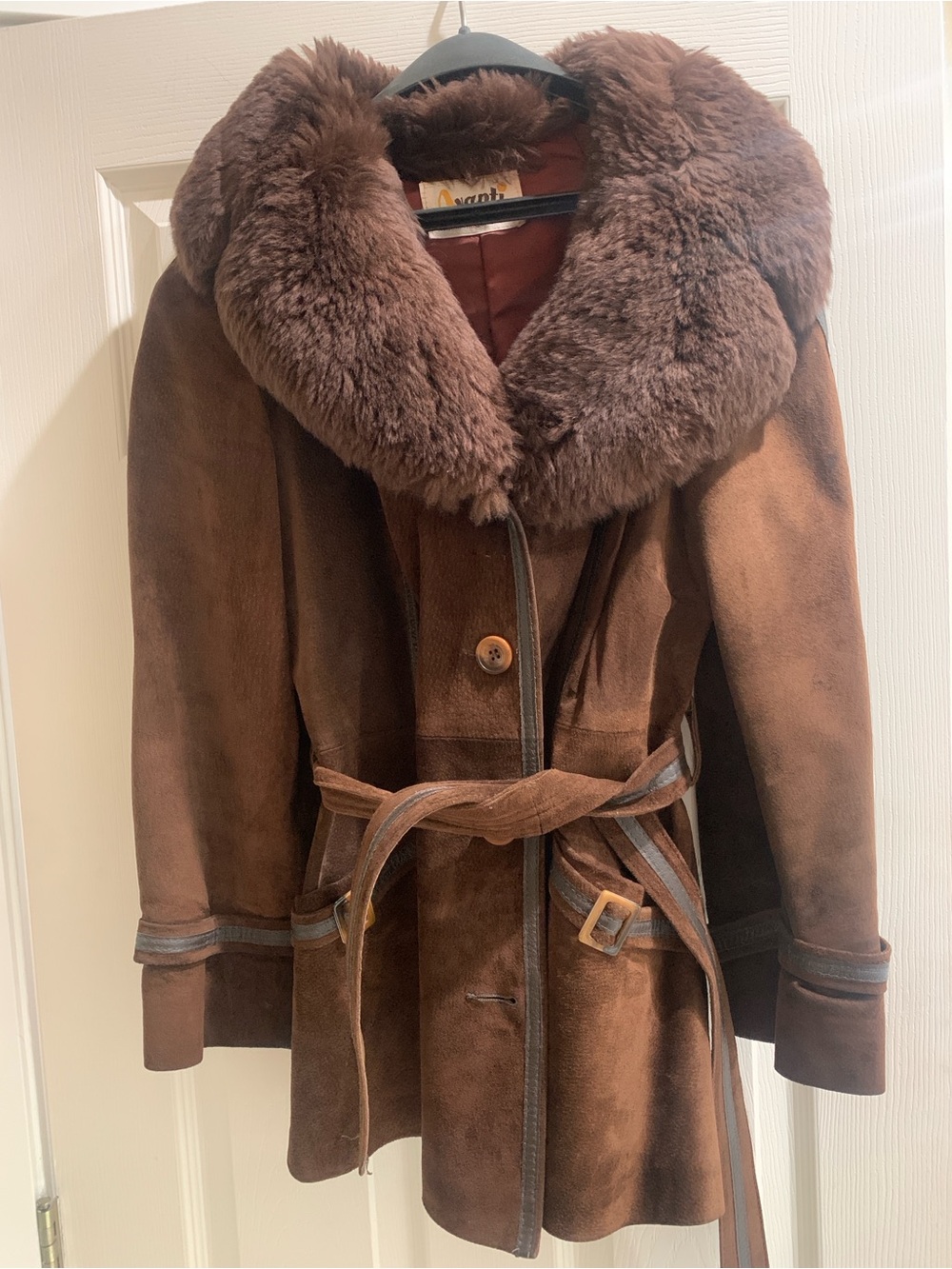 VTG Avanti 70s Brown Suede Leather Jacket Size 12